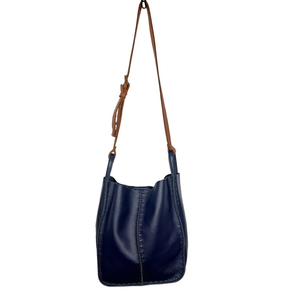 The Sak Women’s Navy Leather Crossbody Shoulder Bag Purse